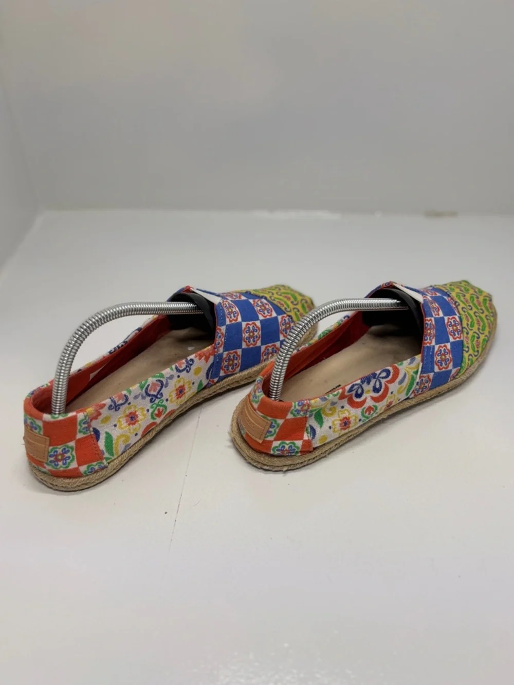TOMS Alpargata Slip-On Espadrilles Patchwork Print Canvas Flats Women’s 7.5 Boho